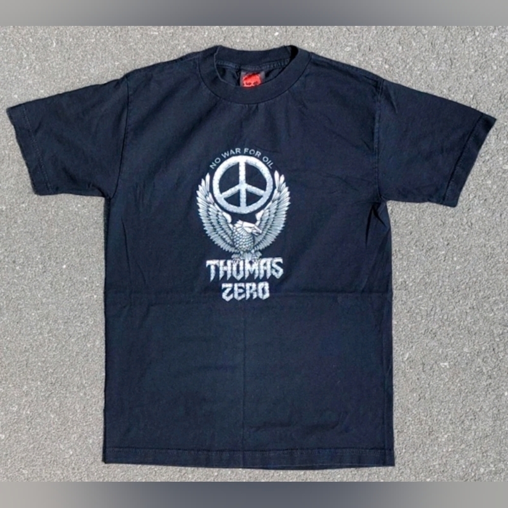 Vtg 2000s Zero Skateboards Jamie Thomas No War For Oil T-Shirt Size (S)